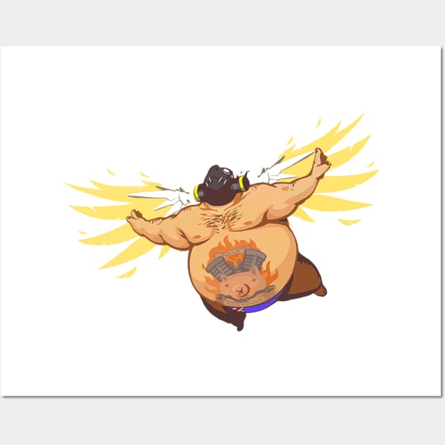 Roadhog Diving with Mercy Wings Wall Art by Genessis